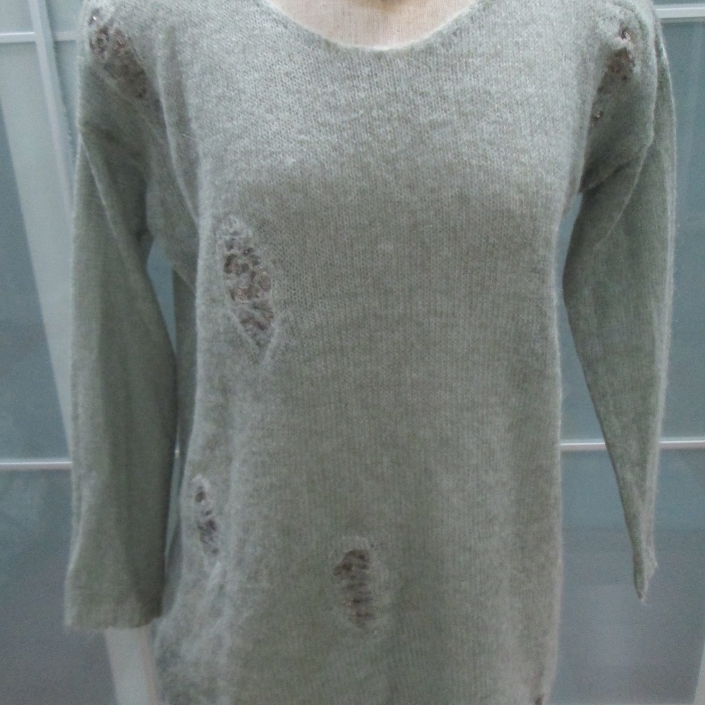 Malvin Open Weave Sequin Embellished Sweater